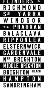 Sandringham Striped Tram & Bus Roll Sign Board Art